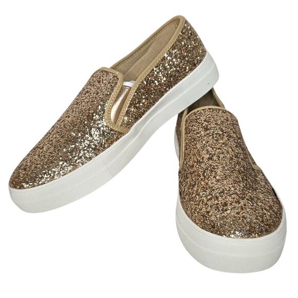 Soda Gold Chunky Glitter Platform Slip On Sneaker Size 11 NWOB - Picture 1 of 6
